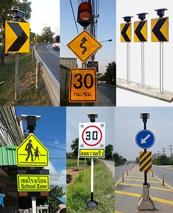 Solar Powered Flashing LED Traffic Signs